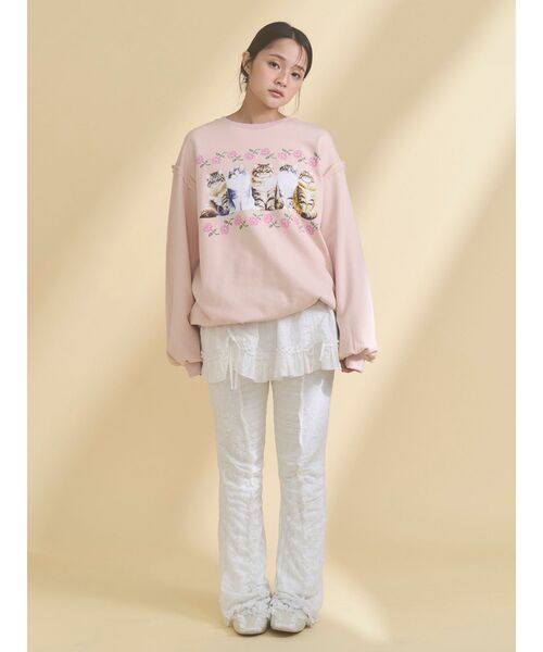 merry jenny（メリージェニー）の「airy lace apron（スカート・レディース・その他1/グレー/オフホワイト・FREE）」の4枚目の写真