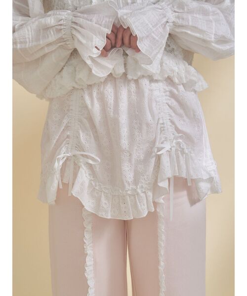 merry jenny（メリージェニー）の「airy lace apron（スカート・レディース・その他1/グレー/オフホワイト・FREE）」の6枚目の写真