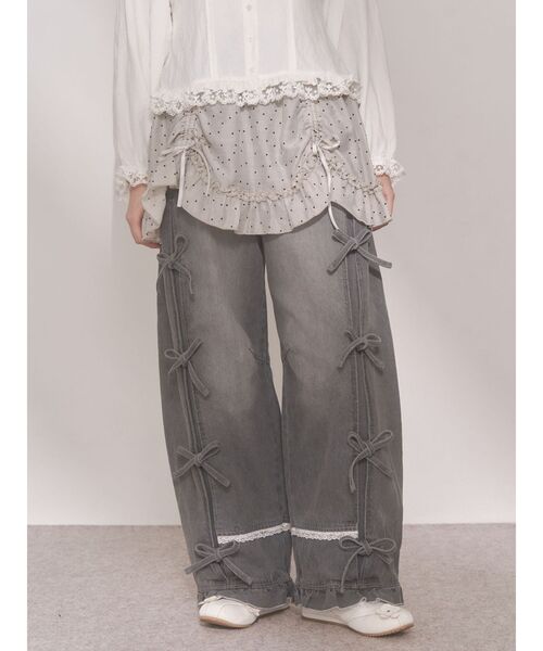 merry jenny（メリージェニー）の「airy lace apron（スカート・レディース・その他1/グレー/オフホワイト・FREE）」の12枚目の写真