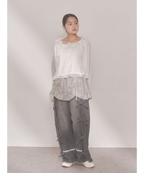 merry jenny（メリージェニー）の「airy lace apron（スカート・レディース・その他1/グレー/オフホワイト・FREE）」の14枚目の写真