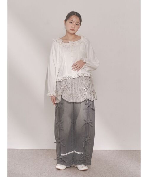 merry jenny（メリージェニー）の「airy lace apron（スカート・レディース・その他1/グレー/オフホワイト・FREE）」の15枚目の写真