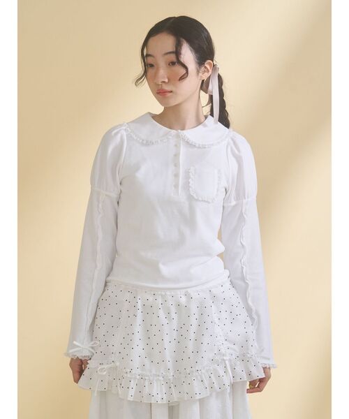 merry jenny（メリージェニー）の「airy lace apron（スカート・レディース・その他1/グレー/オフホワイト・FREE）」の16枚目の写真
