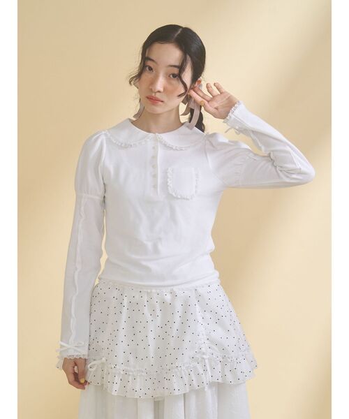 merry jenny（メリージェニー）の「airy lace apron（スカート・レディース・その他1/グレー/オフホワイト・FREE）」の17枚目の写真