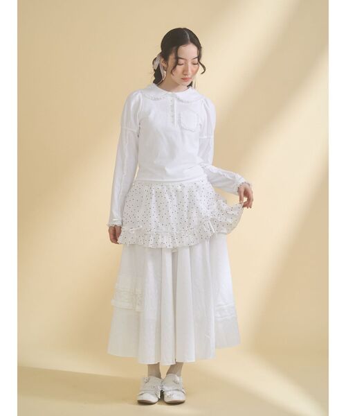 merry jenny（メリージェニー）の「airy lace apron（スカート・レディース・その他1/グレー/オフホワイト・FREE）」の18枚目の写真