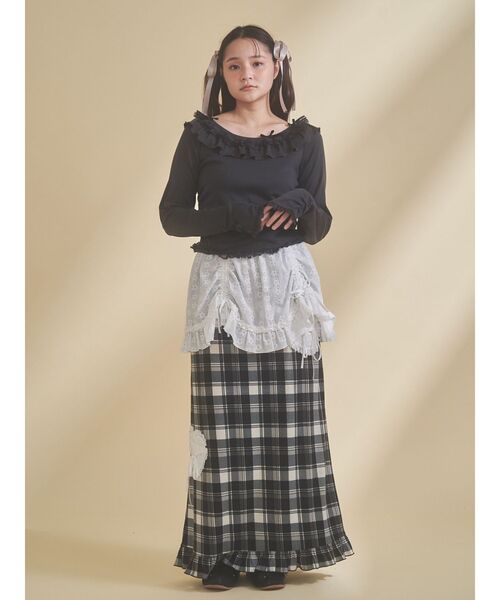 merry jenny（メリージェニー）の「airy lace apron（スカート・レディース・その他1/グレー/オフホワイト・FREE）」の20枚目の写真