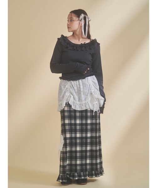 merry jenny（メリージェニー）の「airy lace apron（スカート・レディース・その他1/グレー/オフホワイト・FREE）」の21枚目の写真