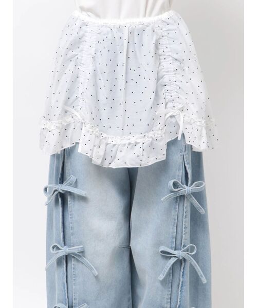 merry jenny(メリージェニー)の「airy lace apron(スカート・レディース・その他1/グレー/オフホワイト・FREE)」の4枚目の写真