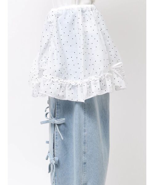 merry jenny(メリージェニー)の「airy lace apron(スカート・レディース・その他1/グレー/オフホワイト・FREE)」の5枚目の写真
