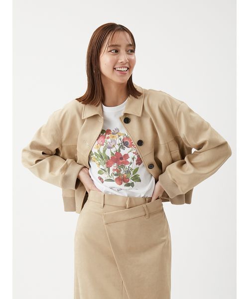 Mila Owen（ミラオーウェン）の「【セットアップ対応】スウェードブルゾン（ブルゾン・レディース・キャメル/ベージュ/ミント・1/0）」の2枚目の写真