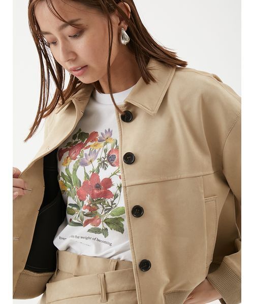 Mila Owen（ミラオーウェン）の「【セットアップ対応】スウェードブルゾン（ブルゾン・レディース・キャメル/ベージュ/ミント・1/0）」の4枚目の写真