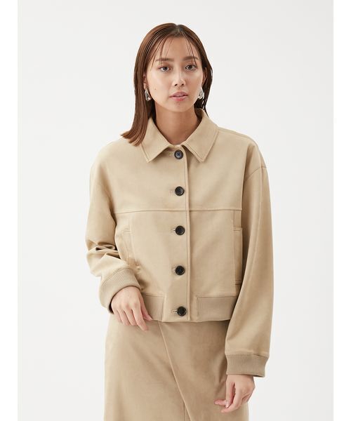 Mila Owen（ミラオーウェン）の「【セットアップ対応】スウェードブルゾン（ブルゾン・レディース・キャメル/ベージュ/ミント・1/0）」の5枚目の写真