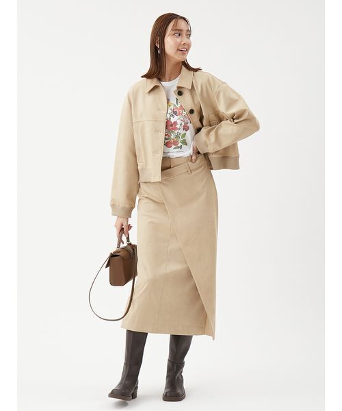 Mila Owen（ミラオーウェン）の「【セットアップ対応】スウェードブルゾン（ブルゾン・レディース・キャメル/ベージュ/ミント・1/0）」の22枚目の写真