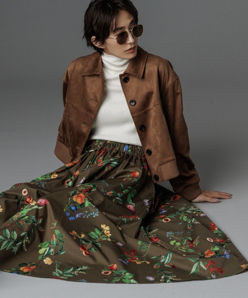 Mila Owen（ミラオーウェン）の「【セットアップ対応】スウェードブルゾン（ブルゾン・レディース・キャメル/ベージュ/ミント・1/0）」の3枚目の写真