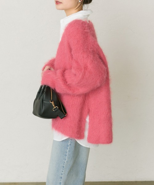 PUAL CE CIN(ピュアルセシン)の「起毛Vネックニットプルオーバー(ニット/セーター・レディース・ピンク/ライトベージュ/グレー/ブルー・FREE)」の12枚目の写真