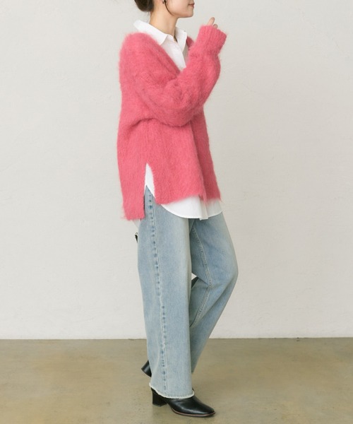 PUAL CE CIN(ピュアルセシン)の「起毛Vネックニットプルオーバー(ニット/セーター・レディース・ピンク/ライトベージュ/グレー/ブルー・FREE)」の15枚目の写真