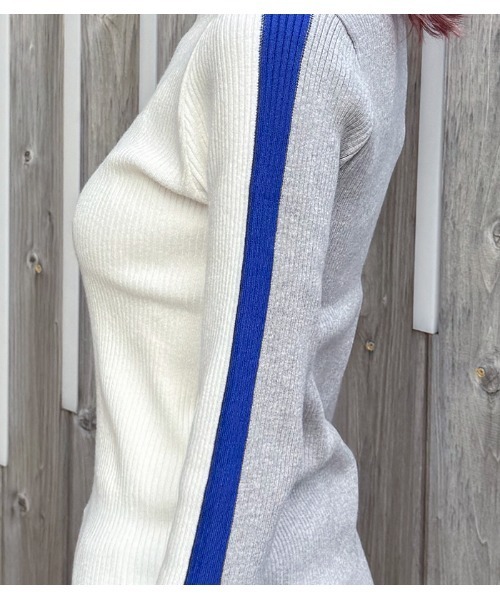 Desert　Rose（デザートローズ）の「【TOLNERA/トルネラ】ブロック切替リブタートルネックニット（ニット/セーター・レディース・ベージュ/オフホワイト・FREE）」の7枚目の写真