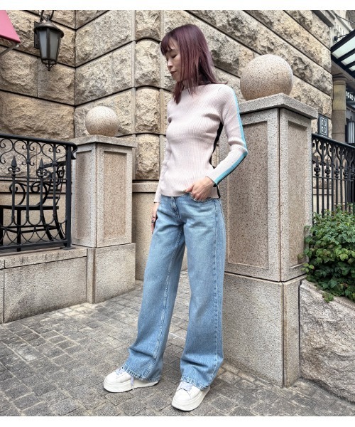 Desert　Rose（デザートローズ）の「【TOLNERA/トルネラ】ブロック切替リブタートルネックニット（ニット/セーター・レディース・ベージュ/オフホワイト・FREE）」の3枚目の写真