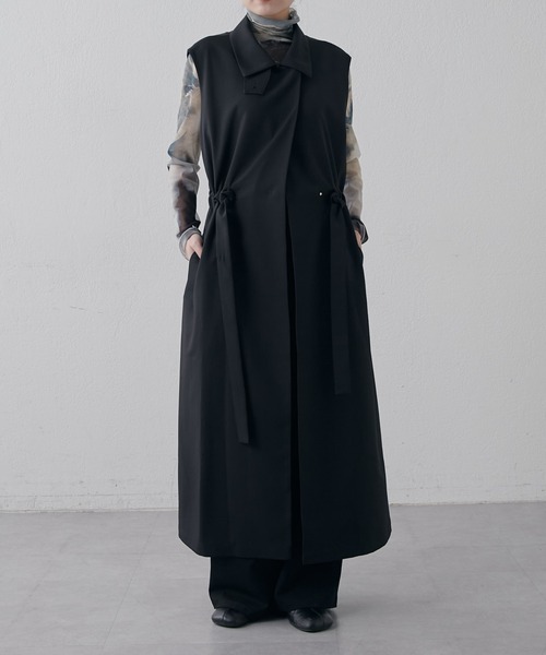 Lui's(ルイス)の「マルチWAYレイヤースタンドカラーコート(トレンチコート・レディース・ブラック/モカ・FREE)」の14枚目の写真
