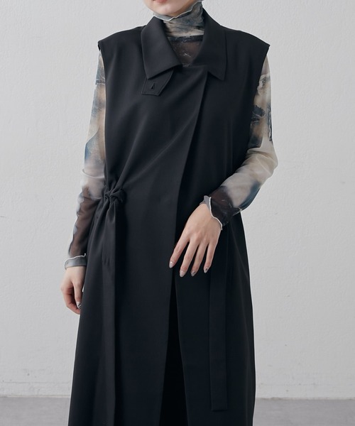 Lui's(ルイス)の「マルチWAYレイヤースタンドカラーコート(トレンチコート・レディース・ブラック/モカ・FREE)」の19枚目の写真