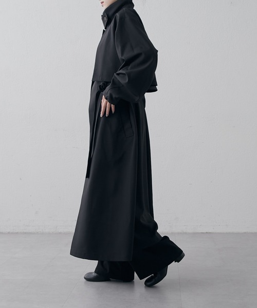 Lui's(ルイス)の「マルチWAYレイヤースタンドカラーコート(トレンチコート・レディース・ブラック/モカ・FREE)」の11枚目の写真