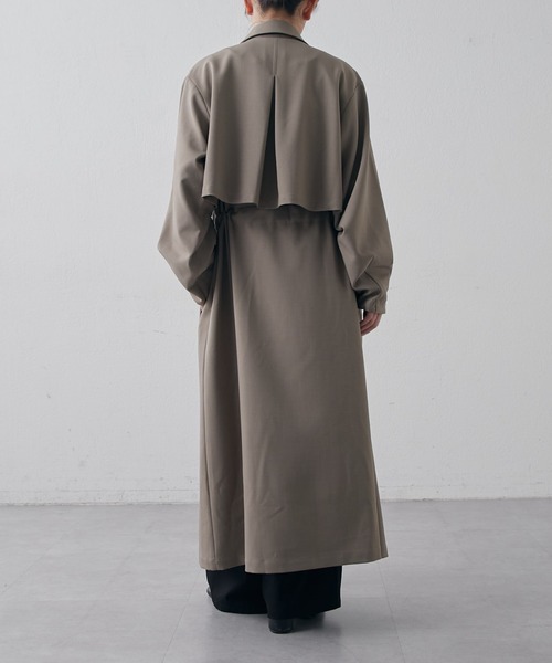 Lui's(ルイス)の「マルチWAYレイヤースタンドカラーコート(トレンチコート・レディース・ブラック/モカ・FREE)」の7枚目の写真