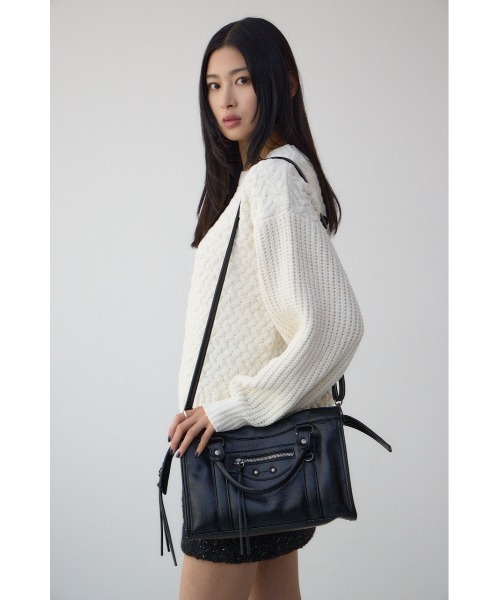 AZUL by moussy(アズールバイマウジー)の「フェイクレザーハンドバッグ(ショルダーバッグ・レディース・ブラック/アンティークシルバー/アイボリー・FREE)」の14枚目の写真