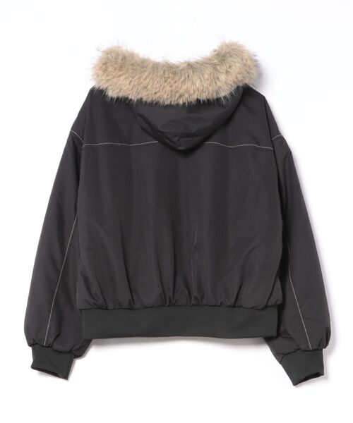 MASHIRO（マシロ）の「エコファーフード付きMA-1ジャケット(MA/EK130)（ブルゾン・レディース・チャコール/ブラック・M/L）」の8枚目の写真