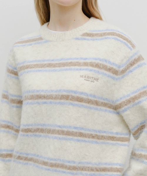 MARITHE + FRANCOIS GIRBAUD(マリテフランソワジルボー)の「MULTI STRIPE KNIT PULLOVER(ニット/セーター・レディース・アイボリー・X-LARGE/LARGE/MEDIUM/SMALL)」の5枚目の写真