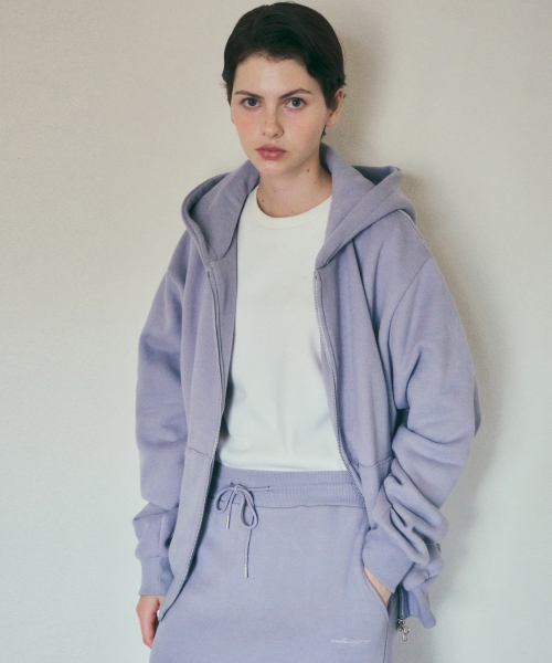 WEDNESDAYOASISFORWOMEN(ウェンズデー オアシス フォー ウーマン)の「ウォームアップベーシック裏起毛フードジップアップ_LIGHT PURPLE(W25-OT13)(パーカー・レディース・ライトパープル・OS)」の2枚目の写真