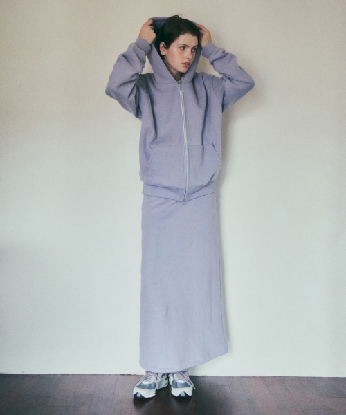 WEDNESDAYOASISFORWOMEN(ウェンズデー オアシス フォー ウーマン)の「ウォームアップベーシック裏起毛フードジップアップ_LIGHT PURPLE(W25-OT13)(パーカー・レディース・ライトパープル・OS)」の4枚目の写真