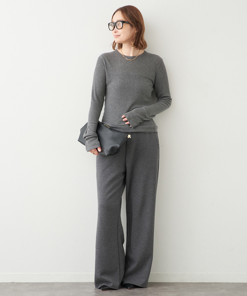 Deuxieme Classe（ドゥーズィエムクラス）の「テレコ ロングスリーブ プルオーバー（Tシャツ/カットソー・レディース・ホワイト/チャコールグレー・FREE）」の7枚目の写真