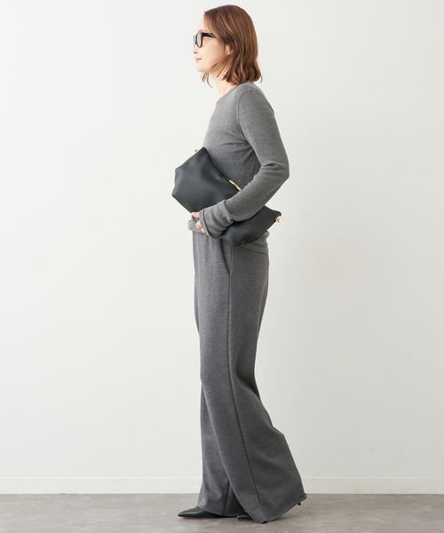 Deuxieme Classe（ドゥーズィエムクラス）の「テレコ ロングスリーブ プルオーバー（Tシャツ/カットソー・レディース・ホワイト/チャコールグレー・FREE）」の8枚目の写真