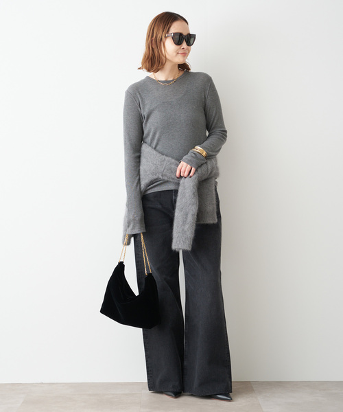 Deuxieme Classe（ドゥーズィエムクラス）の「テレコ ロングスリーブ プルオーバー（Tシャツ/カットソー・レディース・ホワイト/チャコールグレー・FREE）」の11枚目の写真