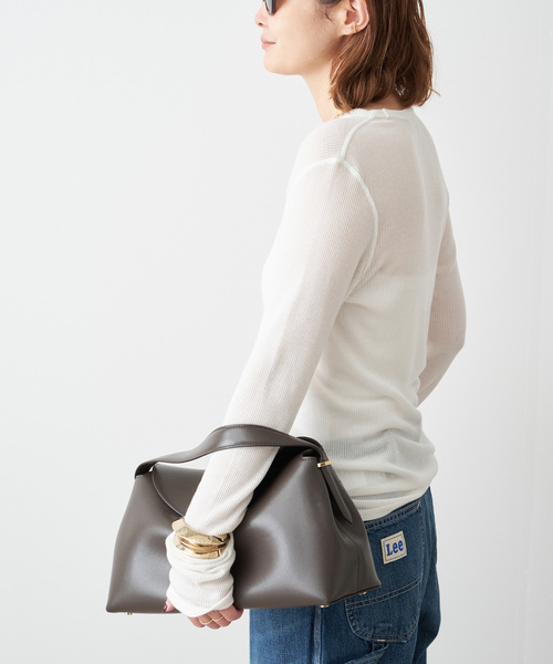 Deuxieme Classe（ドゥーズィエムクラス）の「テレコ ロングスリーブ プルオーバー（Tシャツ/カットソー・レディース・ホワイト/チャコールグレー・FREE）」の14枚目の写真