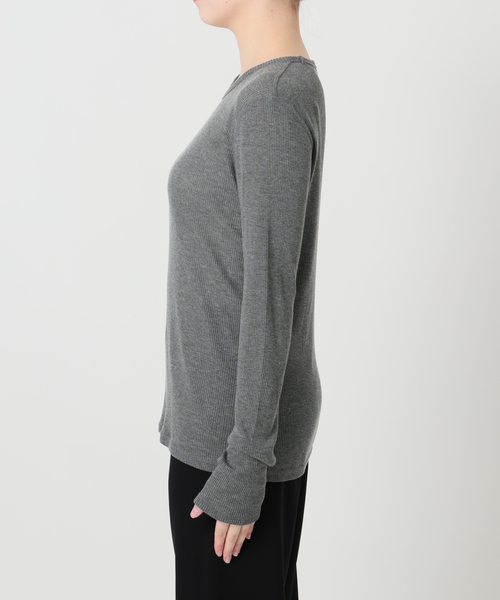 Deuxieme Classe（ドゥーズィエムクラス）の「テレコ ロングスリーブ プルオーバー（Tシャツ/カットソー・レディース・ホワイト/チャコールグレー・FREE）」の18枚目の写真