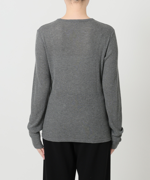 Deuxieme Classe（ドゥーズィエムクラス）の「テレコ ロングスリーブ プルオーバー（Tシャツ/カットソー・レディース・ホワイト/チャコールグレー・FREE）」の19枚目の写真