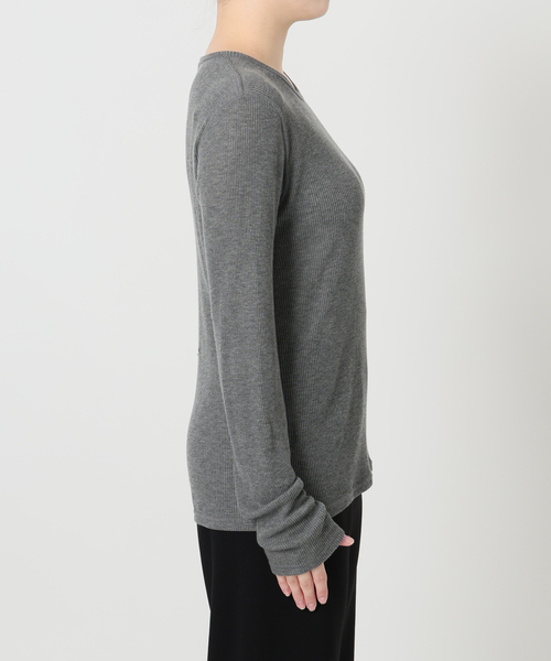 Deuxieme Classe（ドゥーズィエムクラス）の「テレコ ロングスリーブ プルオーバー（Tシャツ/カットソー・レディース・ホワイト/チャコールグレー・FREE）」の20枚目の写真