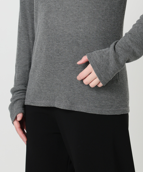 Deuxieme Classe（ドゥーズィエムクラス）の「テレコ ロングスリーブ プルオーバー（Tシャツ/カットソー・レディース・ホワイト/チャコールグレー・FREE）」の22枚目の写真