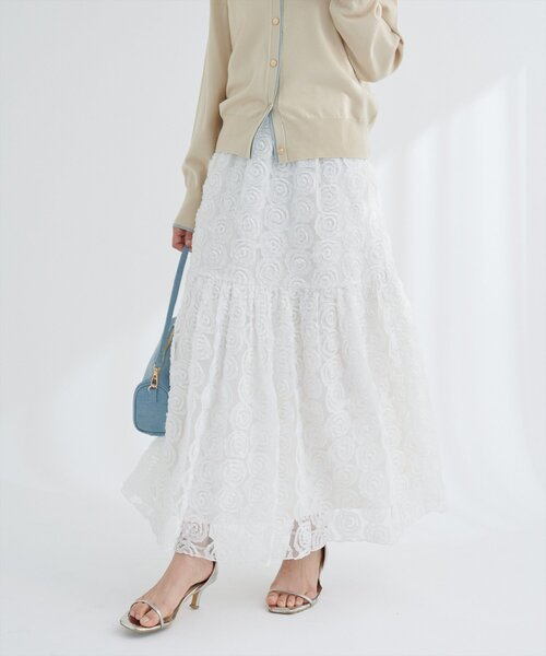 セール】フラワーチュールボリュームスカート（スカート）｜natural