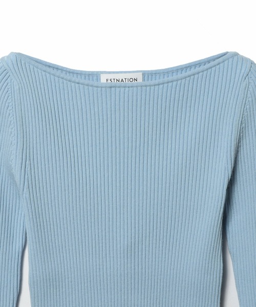 ESTNATION(エストネーション)の「ESTNATION / ボートネックニット(ニット/セーター・レディース・イエロー/オフホワイト/ライトブルー/ネイビー・FREE)」の10枚目の写真