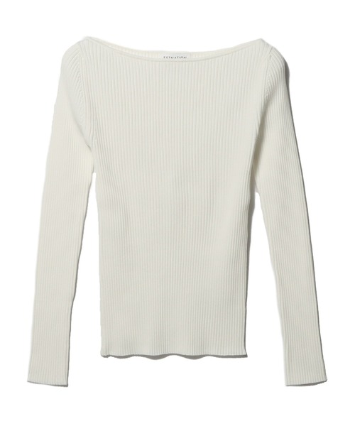 ESTNATION(エストネーション)の「ESTNATION / ボートネックニット(ニット/セーター・レディース・イエロー/オフホワイト/ライトブルー/ネイビー・FREE)」の8枚目の写真