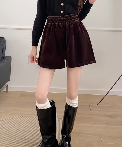 Vipoa(ヴィポア)の「ベルベットショートパンツ(その他パンツ・レディース・ブラウン/ブラック・FREE)」の19枚目の写真