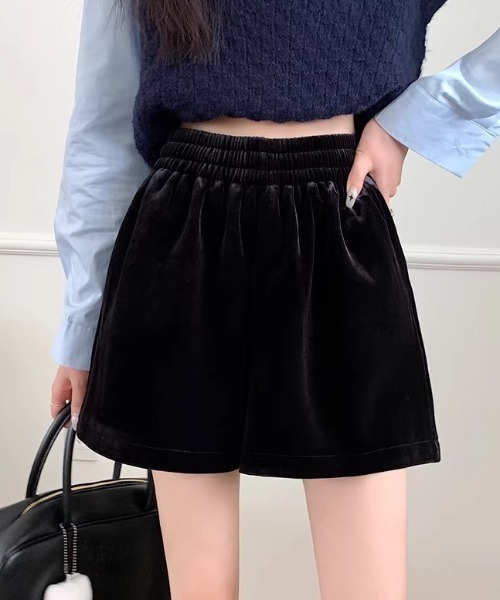 Vipoa(ヴィポア)の「ベルベットショートパンツ(その他パンツ・レディース・ブラウン/ブラック・FREE)」の8枚目の写真