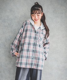 10C REPIPI（ジューシーレピピ）の「チェックフードシャツジャケット（ブルゾン）」