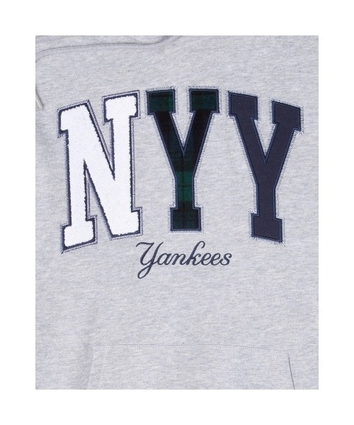 NEW ERA(ニューエラ)の「ニューエラ【NEW ERA】- ニューヨーク ヤンキース プルオーバーパーカー【NEW YORK YANKEES PLAID HOODIE BLACKWATCH】(パーカー・メンズ・グレー・MEDIUM/LARGE/X-LARGE/XX-LARGE)」の2枚目の写真