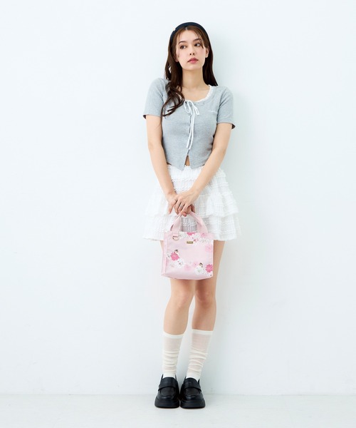 PAUL & JOE ACCESSOIRES(ポールアンドジョーアクセソワ)の「PAUL & JOE ACCESSOIRES (ポール&ジョーアクセソワ)ランチトート PJA-B1355 クリザンテーム&ヌネット(トートバッグ・レディース・ピンク/ミント/ネイビー・FREE)」の6枚目の写真