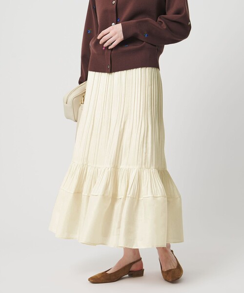 UNITED ARROWS（ユナイテッドアローズ）の「オーガンジー コンスト プリーツスカート（スカート・レディース・ライトブルー/オフホワイト/ネイビー・FREE）」の2枚目の写真