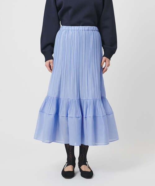 UNITED ARROWS（ユナイテッドアローズ）の「オーガンジー コンスト プリーツスカート（スカート・レディース・ライトブルー/オフホワイト/ネイビー・FREE）」の22枚目の写真