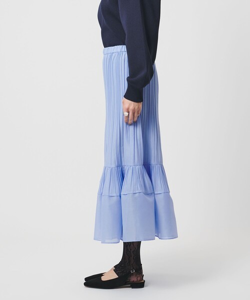 UNITED ARROWS（ユナイテッドアローズ）の「オーガンジー コンスト プリーツスカート（スカート・レディース・ライトブルー/オフホワイト/ネイビー・FREE）」の21枚目の写真