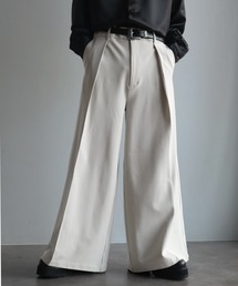 welise（ウェライズ）の「【welise-TSUKUROI-】WOOL MIX 540gTR Deep 1Tuck Wide Buggy Slacks ワイドバギースラックス（スラックス）」